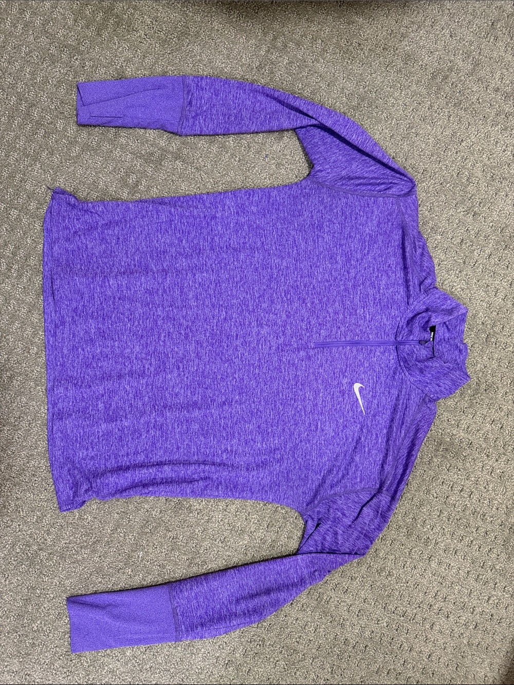 Nike Purple Quarter-Zip Heathered Performance Top